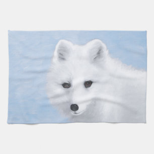 Arctic Fox Painting - Original Wildlife Art Geschirrtuch