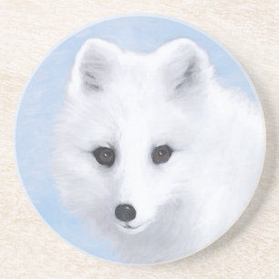 Arctic Fox Painting - Original Wildlife Art Getränkeuntersetzer