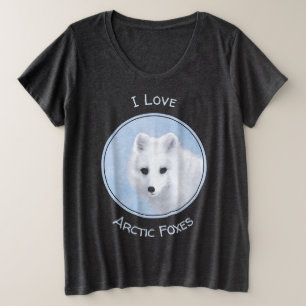 Arctic Fox Painting - Original Wildlife Art Große Größe T-Shirt