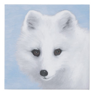 Arctic Fox Painting - Original Wildlife Art Künstlicher Leinwanddruck