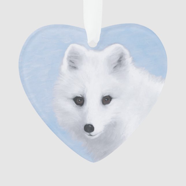 Arctic Fox Painting - Original Wildlife Art Ornament (Vorderseite)