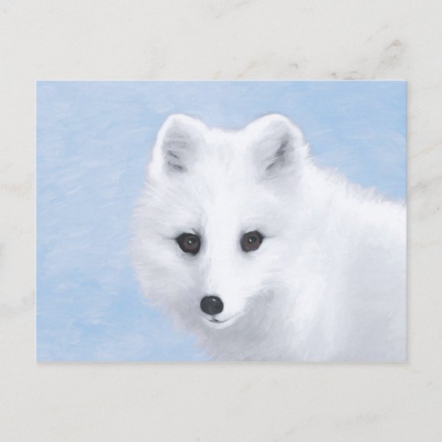 Arctic Fox Painting - Original Wildlife Art Postkarte (Vorderseite)