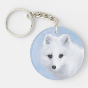 Arctic Fox Painting - Original Wildlife Art Schlüsselanhänger