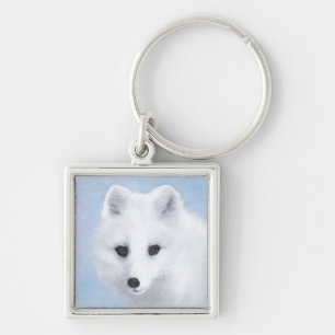 Arctic Fox Painting - Original Wildlife Art Schlüsselanhänger