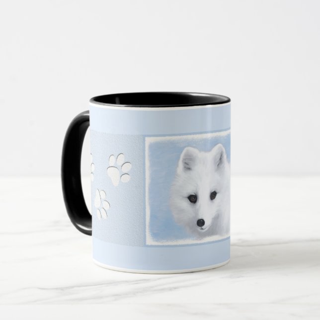 Arctic Fox Painting - Original Wildlife Art Tasse (Vorderseite Links)