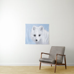 Arctic Fox Painting - Original Wildlife Art Wandteppich