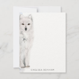 Arctic Fox Watercolor Mitteilungskarte