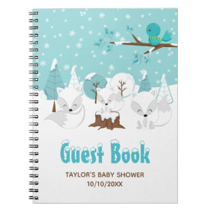 Arctic Fox Winter Baby Showbook Notizblock