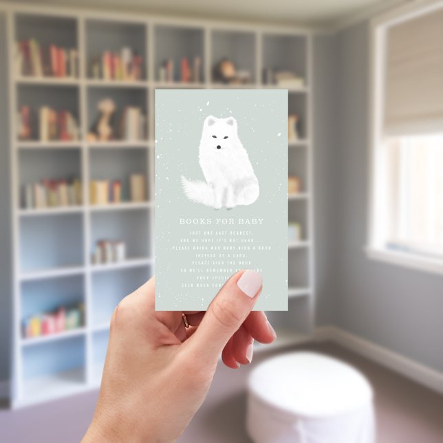 Arctic Fox Winter Blue Baby Showbuchanfrage Begleitkarte (Von Creator hochgeladen)