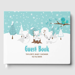 Arctic Fox Winter Wonderland Baby Dusche Gästebuch