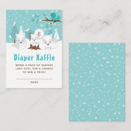 Arctic Fox Winter Wonderland Diaper Raffle Begleitkarte