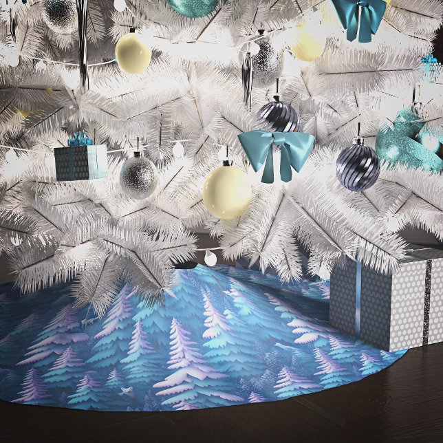 Arctic Fox Wonderland Polyester Weihnachtsbaumdecke (Von Creator hochgeladen)