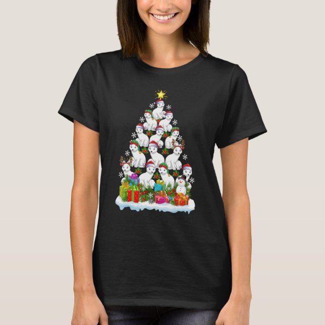 Arctic Fox Xmas Lights Arctic Fox Christmas Tr T-Shirt (Vorderseite)