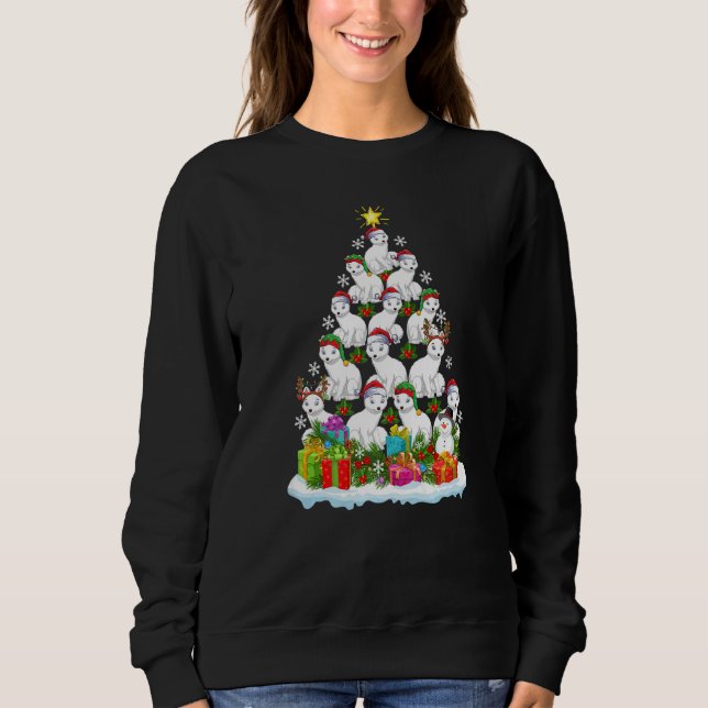 Arctic Fox  Xmas Lights  Arctic Fox Christmas Tree Sweatshirt (Vorderseite)