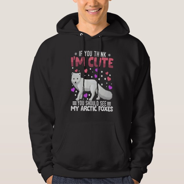 Arctic Foxes Heart Valentine's Day Animal For Wome Hoodie (Vorderseite)