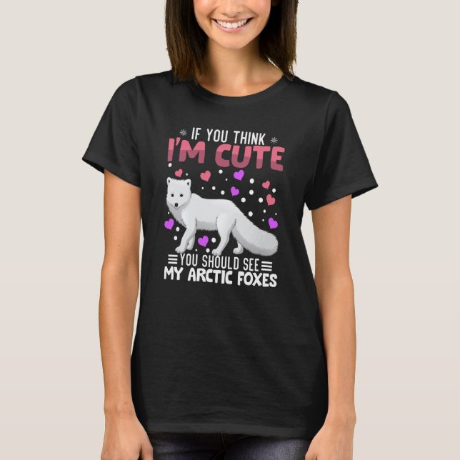 Arctic Foxes Heart Valentine's Day Animal For Wome T-Shirt (Vorderseite)