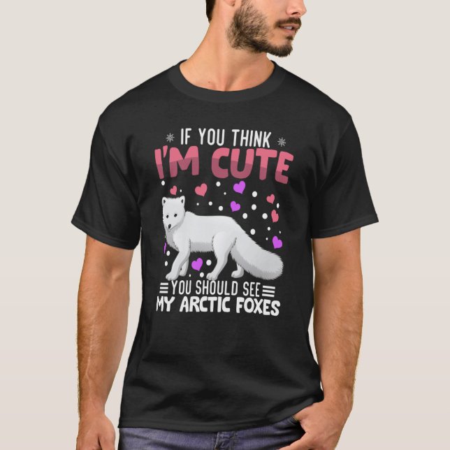 Arctic Foxes Heart Valentine's Day Animal For Wome T-Shirt (Vorderseite)