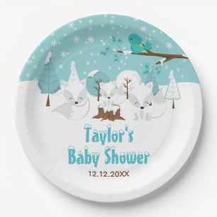 Arctic-Fuchs-Winter-Wunderland-Baby-Party Pappteller