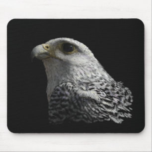 Arctic Gyrfalcon Portrait Painting Mousepad
