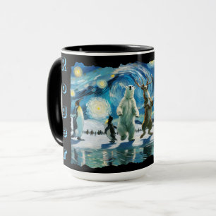 "Arctic Line Dance" individuell anpassbar Tasse