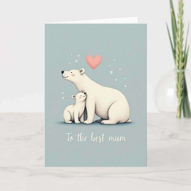 Arctic Mum Liebe Muttertagskarte Karte (Vorderseite)