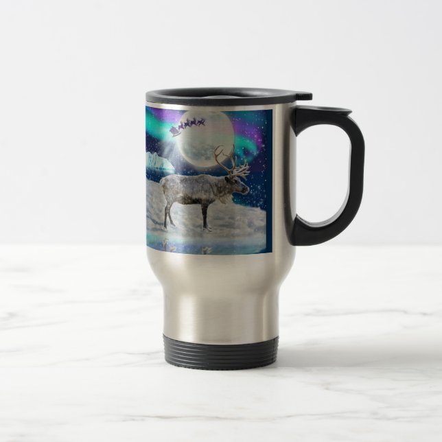 Arctic Rentier & Santa Claus Xmas Fantasy Tasse (Rechts)