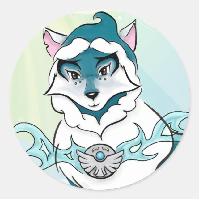 Arctic Spirit Wolf Sticker (Vorderseite)