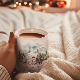 Arctic Whimsy Frieden, Liebe & Licht Feiertage Kaffeetasse