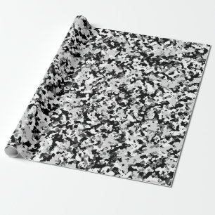 Arctic White Gray Black Camouflage Camouflage Part Geschenkpapier