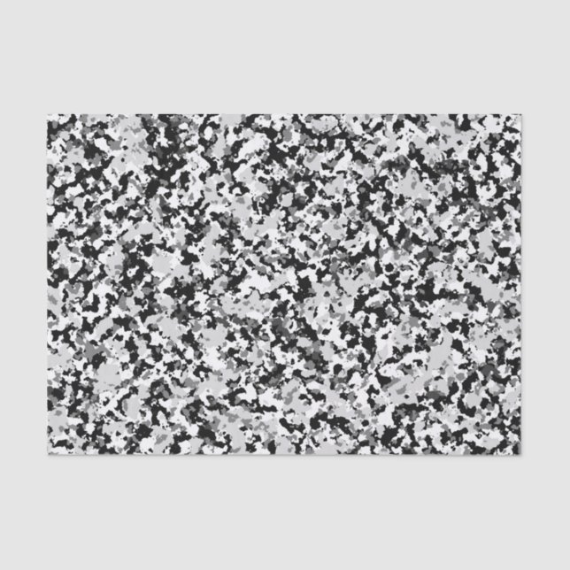 Arctic White Gray Black Camouflage Camouflage Part Seidenpapier (Vorderseite)