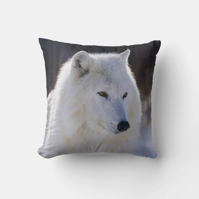 Arctic White Wolf Pillow Kissen (Vorderseite)