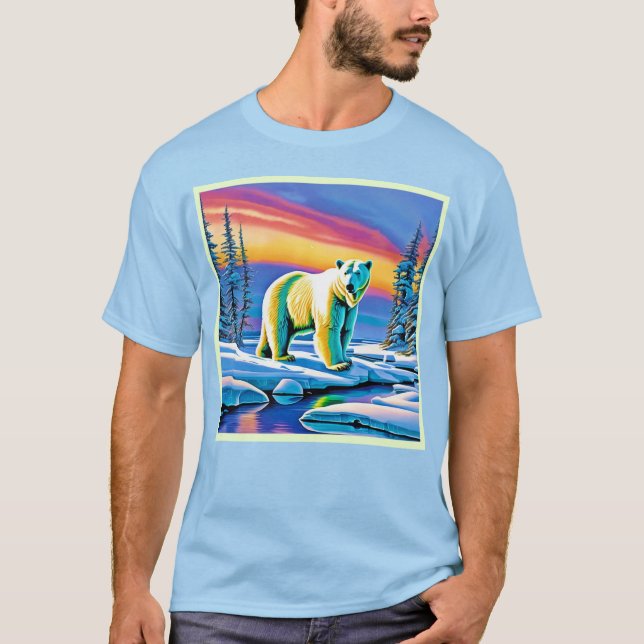 Arctic Wild Snowy Polar Bear T-Shirt (Vorderseite)