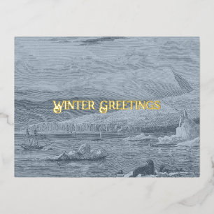 Arctic Winter Greycard Folien Feiertagspostkarte