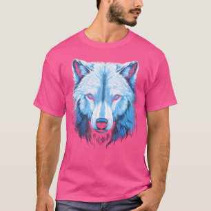 Arctic Wolf Face Wolves Art Motif T-Shirt