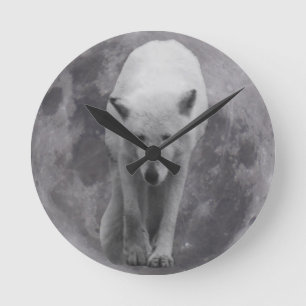 Arctic Wolf Moon Round Clock Runde Wanduhr