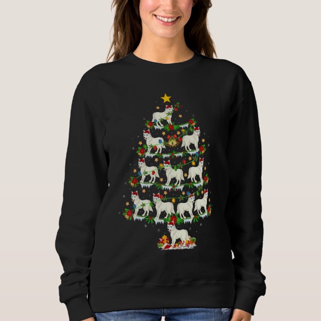 Arctic Wolf  Xmas Lights Arctic Wolf Christmas Tre Sweatshirt (Vorderseite)
