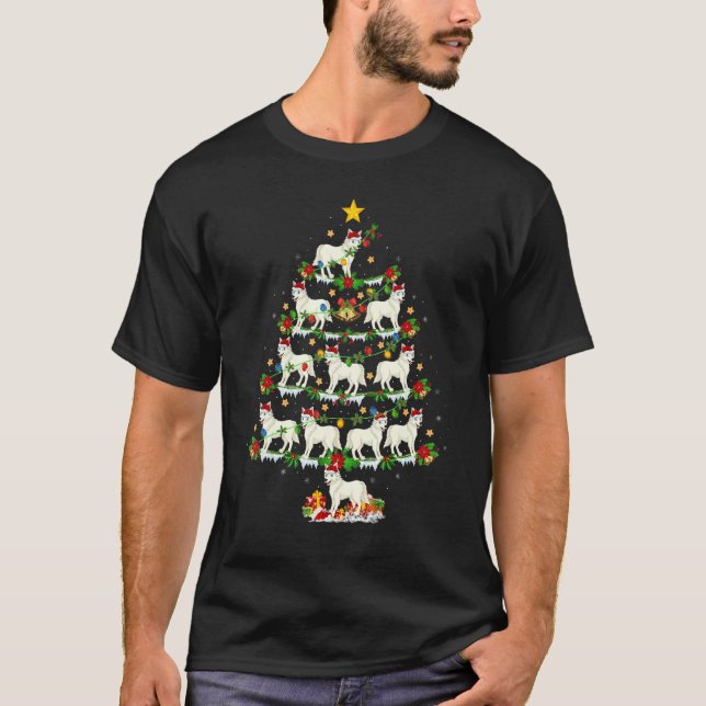 Arctic Wolf  Xmas Lights Arctic Wolf Christmas Tre T-Shirt (Vorderseite)