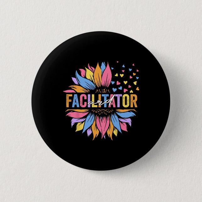 Ard Facilitator Bildung Sonnenblumen Button (Vorderseite)