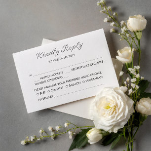 Ardent Romance Wedding RSVP Card Einladung