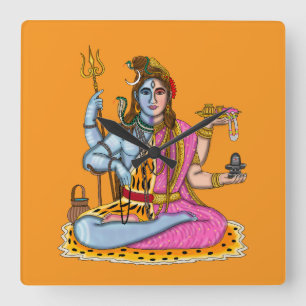 Ardhanarishvara-Uhr Quadratische Wanduhr