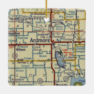 Ardmore OK Vintag Map Keramikornament