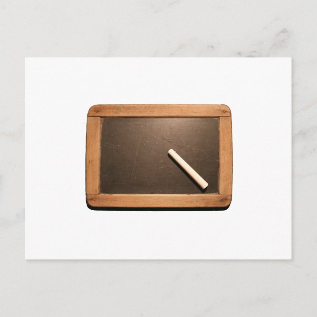 Ardoise Vintag School Slate mit Chalk Postkarte (Vorderseite)