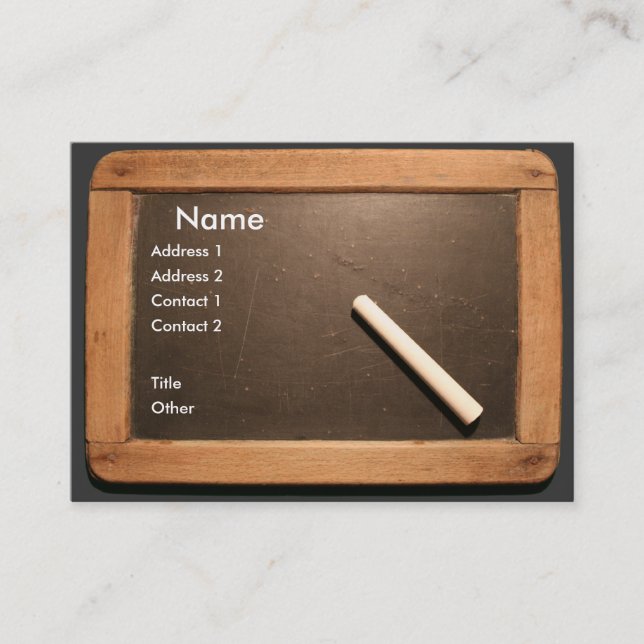 Ardoise Vintager Schulschiefer mit Kreide-Geschäft Visitenkarte (Vorderseite)