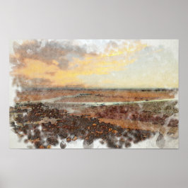 Ardrossan Beach Sonnenuntergang Aquarell Poster