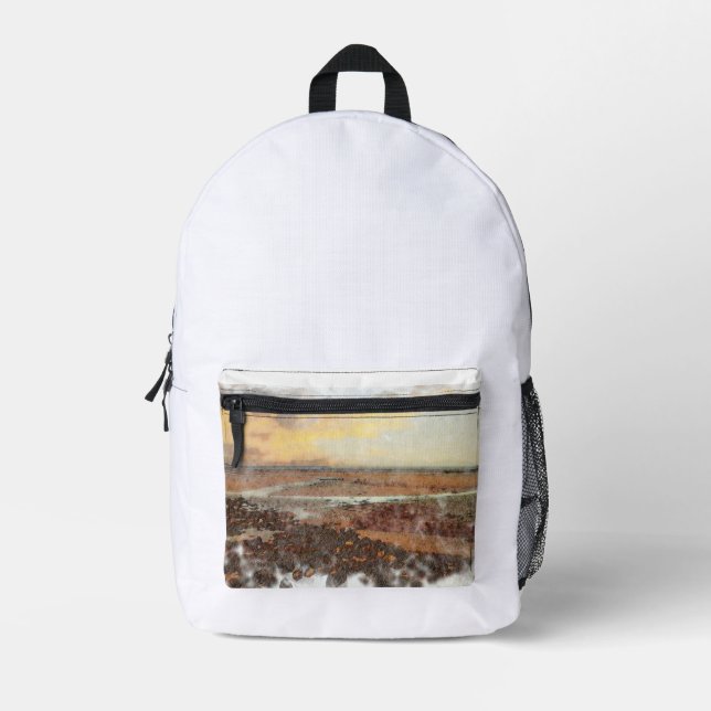 Ardrossan Beach Sunset Watercolour Bedruckter Rucksack (Vorderseite)