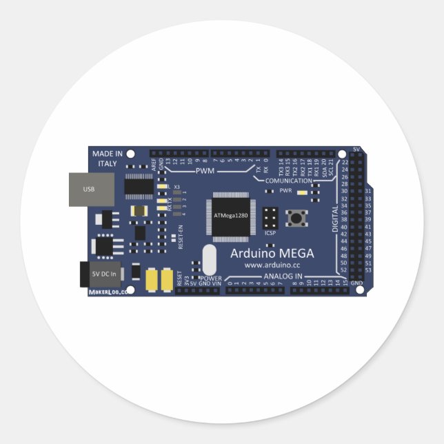 Arduino Mega Runder Aufkleber (Vorderseite)
