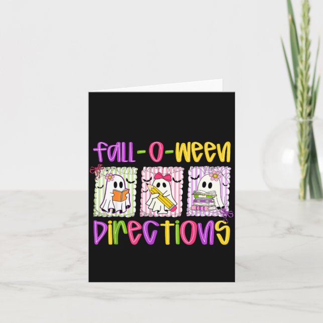 Are You Fall-o-ween Directions Funny Teacher Hallo Karte (Vorderseite)