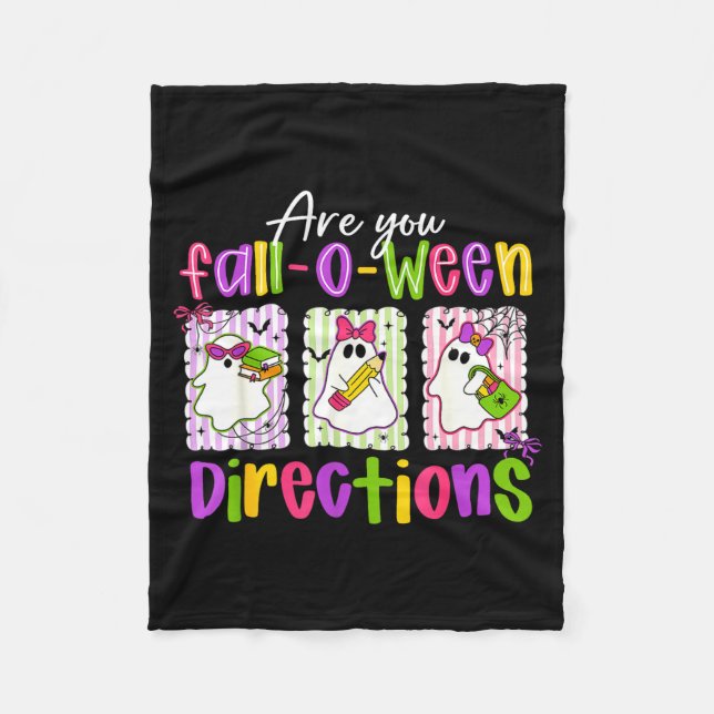 Are You Fall-o-ween Directions Soky Cute Ghost Tea Fleecedecke (Vorderseite)