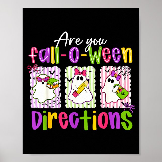 Are You Fall-o-ween Directions Soky Cute Ghost Tea Poster (Vorne)