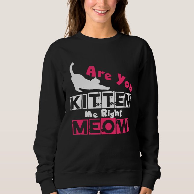 Are You Kitten Me Right Meow   Cat Joke Sweatshirt (Vorderseite)